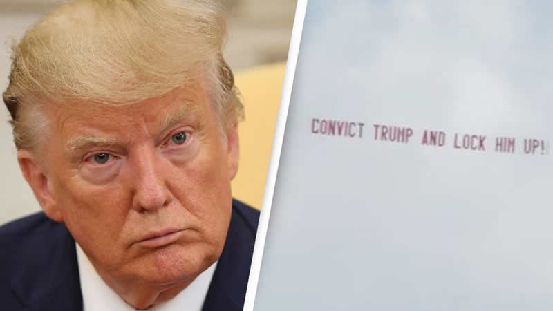 The woman who paid to fly a 'convict Trump' banner