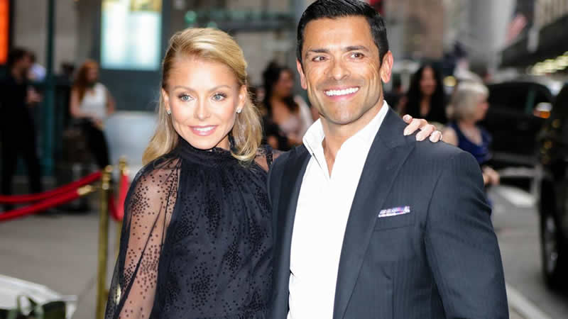 Kelly Ripa black jumpsuit on date night with Mark Consuelos