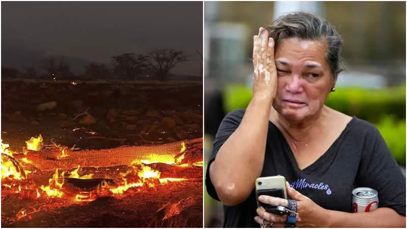 Maui wildfire woman crying