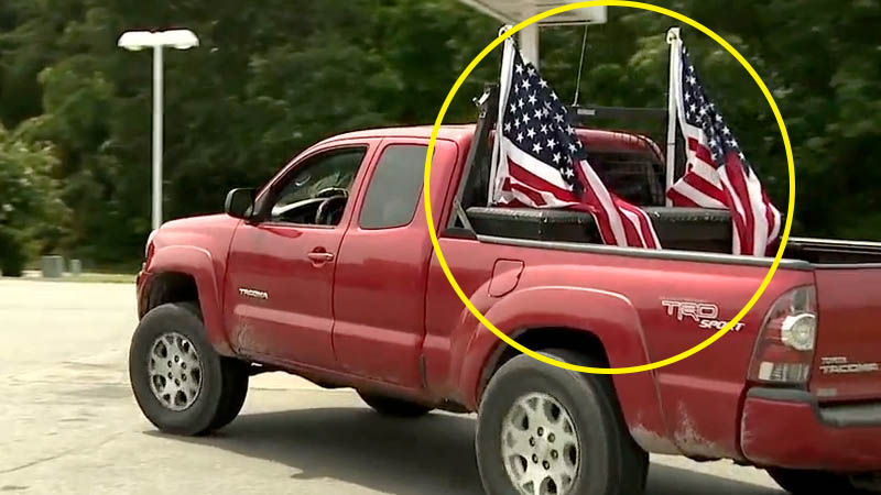 remove American Flags from truck