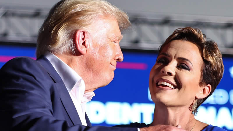 President Donald Trump with Kari Lake