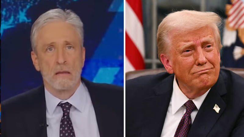 Donald Trump and Jon Stewart