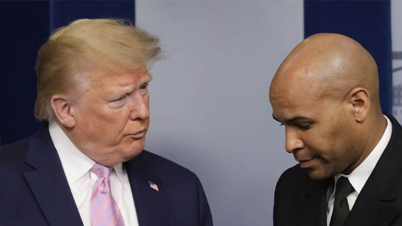 Donald Trump with Surgeon General Jerome Adams