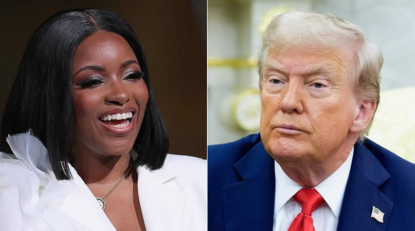 Jasmine Crockett and Trump