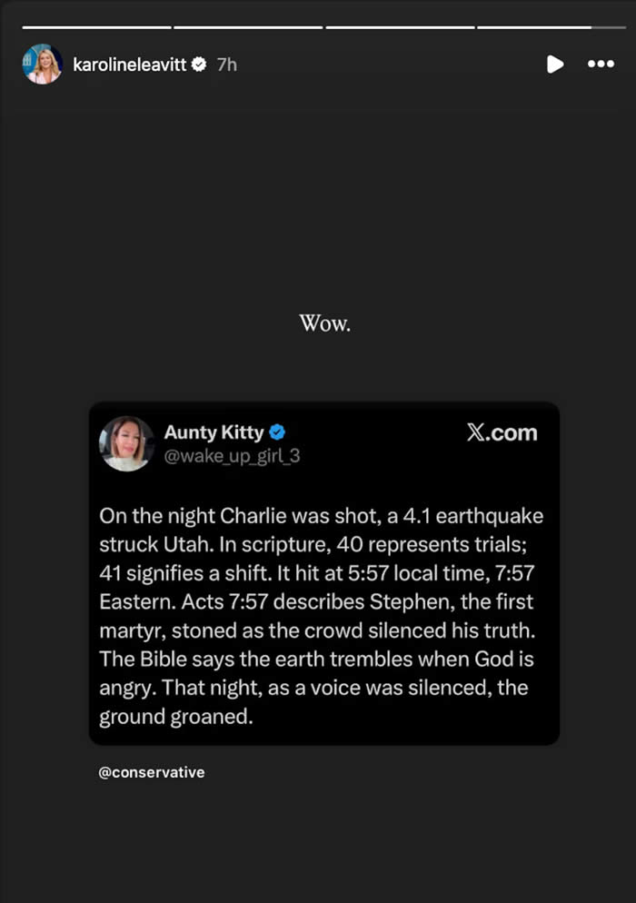 Karoline Leavitt insta post