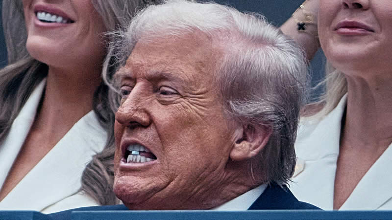 Trump Blue Object in His Mouth