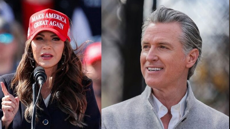 Gavin Newsom and Kristi Noem