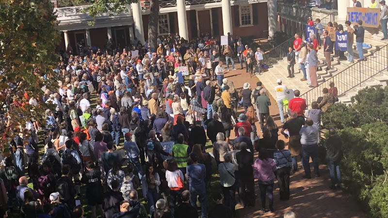 Hundreds gathered on UVA LAWN
