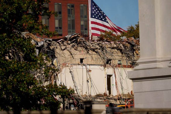 White House East Wing Demolition for Trump ballroom construction (Photo by Andrew Harnik/Getty Images)