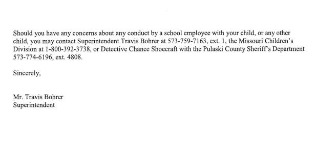 Dixon R-1 school district Letter 2