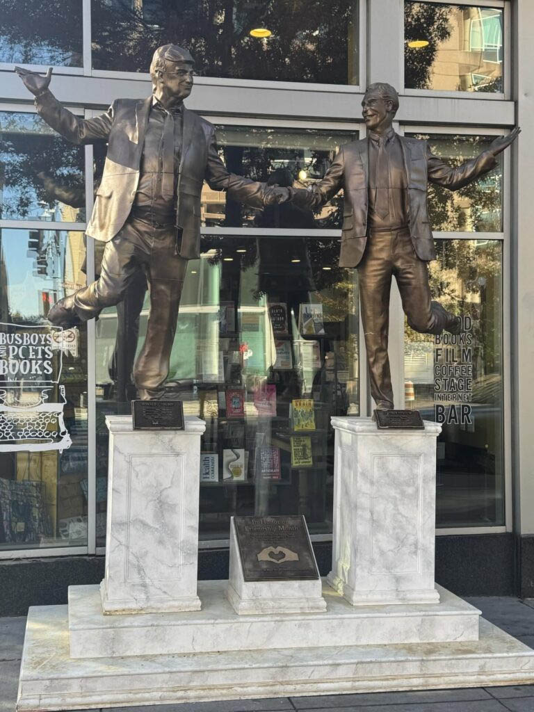 Trump Epstein statue busboys and poets