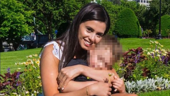 Bruna Caroline Ferreira is seen with her son in an undated photograph. A portion of this image has been obscured by CNN to protect a minor's identity. (Photo by From Graziela Dos Santos Rodrigues / CNN)