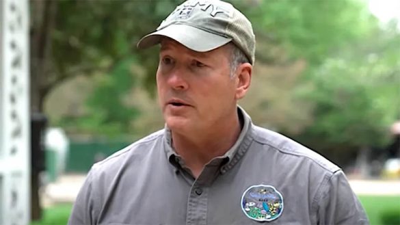 Beekeeper Jim Hartman who voted for Trump three times hit hard by economy. (Photo by CNN)