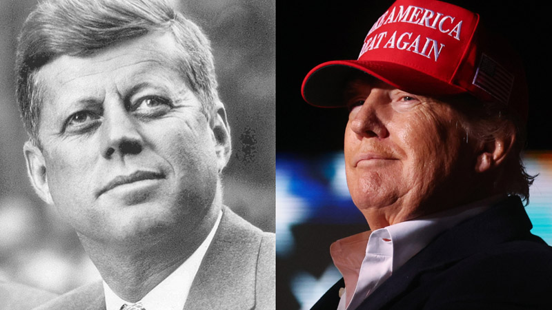 President John F Kennedy and Donald Trump