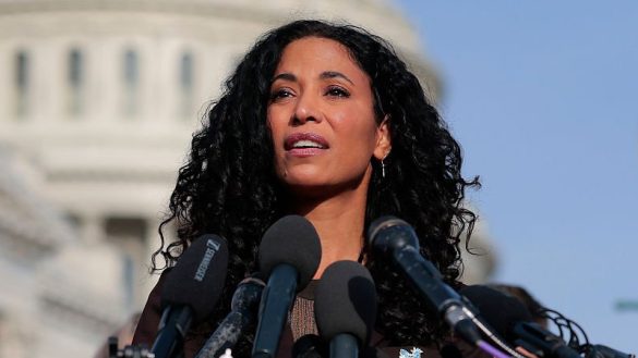 Lisa Phillips says GOP lawmakers fled the meeting as Epstein questions once again surround Trump.(Photo by Heather Diehl/Getty Images)