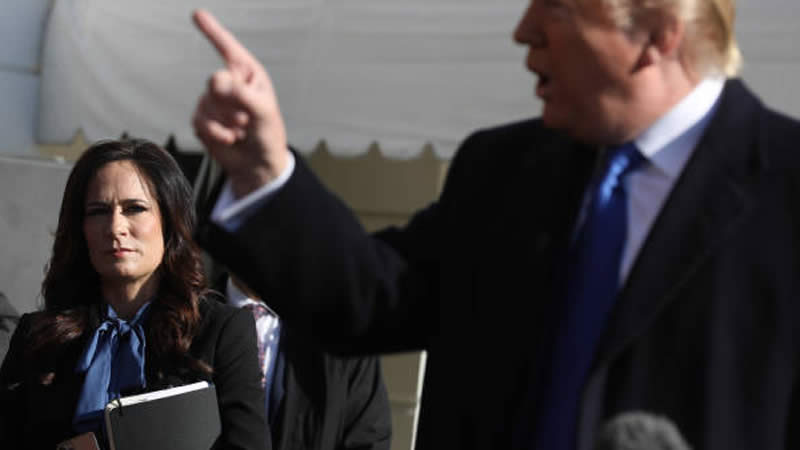 Stephanie Grisham with Trump