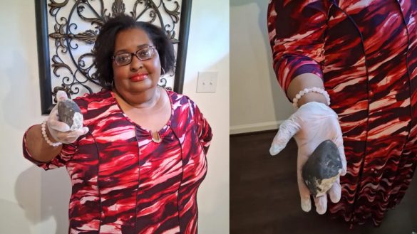 Meteorite punches through roof of Houston house after streaking across night sky (Photo by Courtesy of Sherrie James)