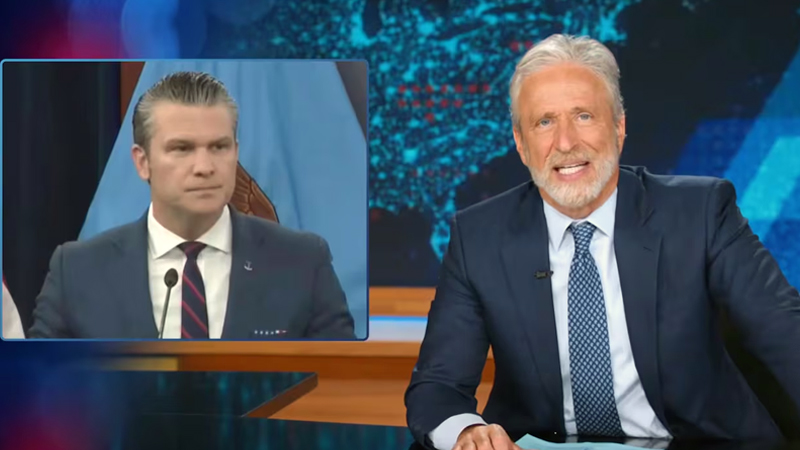 Jon Stewart and Pete Hegseth