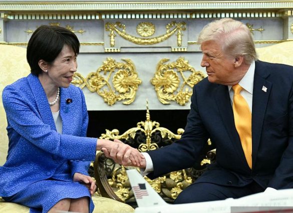 Trump remark during meeting with Japan leader draws criticism. (Photo by Jim WATSON / AFP via Getty Images)