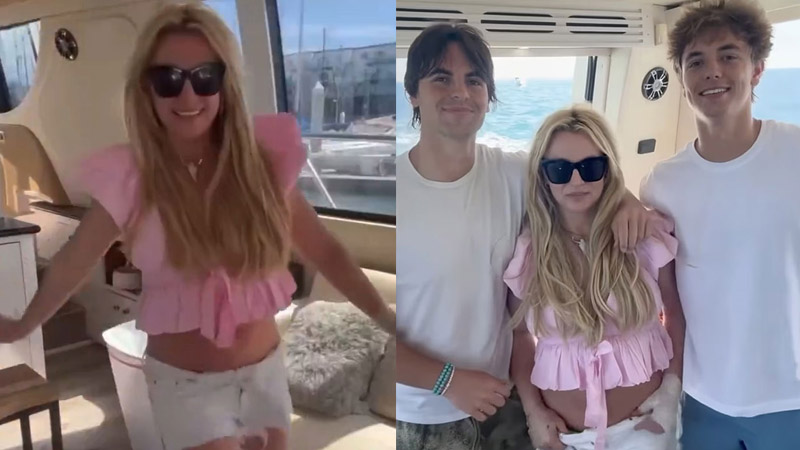 Britney Spears Dances and Smiles with Sons