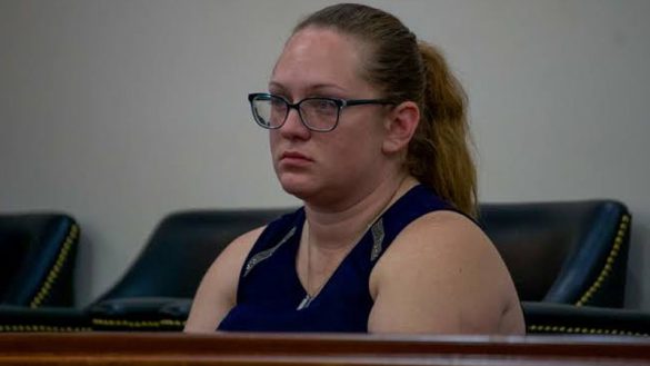 Kaitlyn Kuhn appears in Belmont County court in Ohio (WTOV/YouTube).
